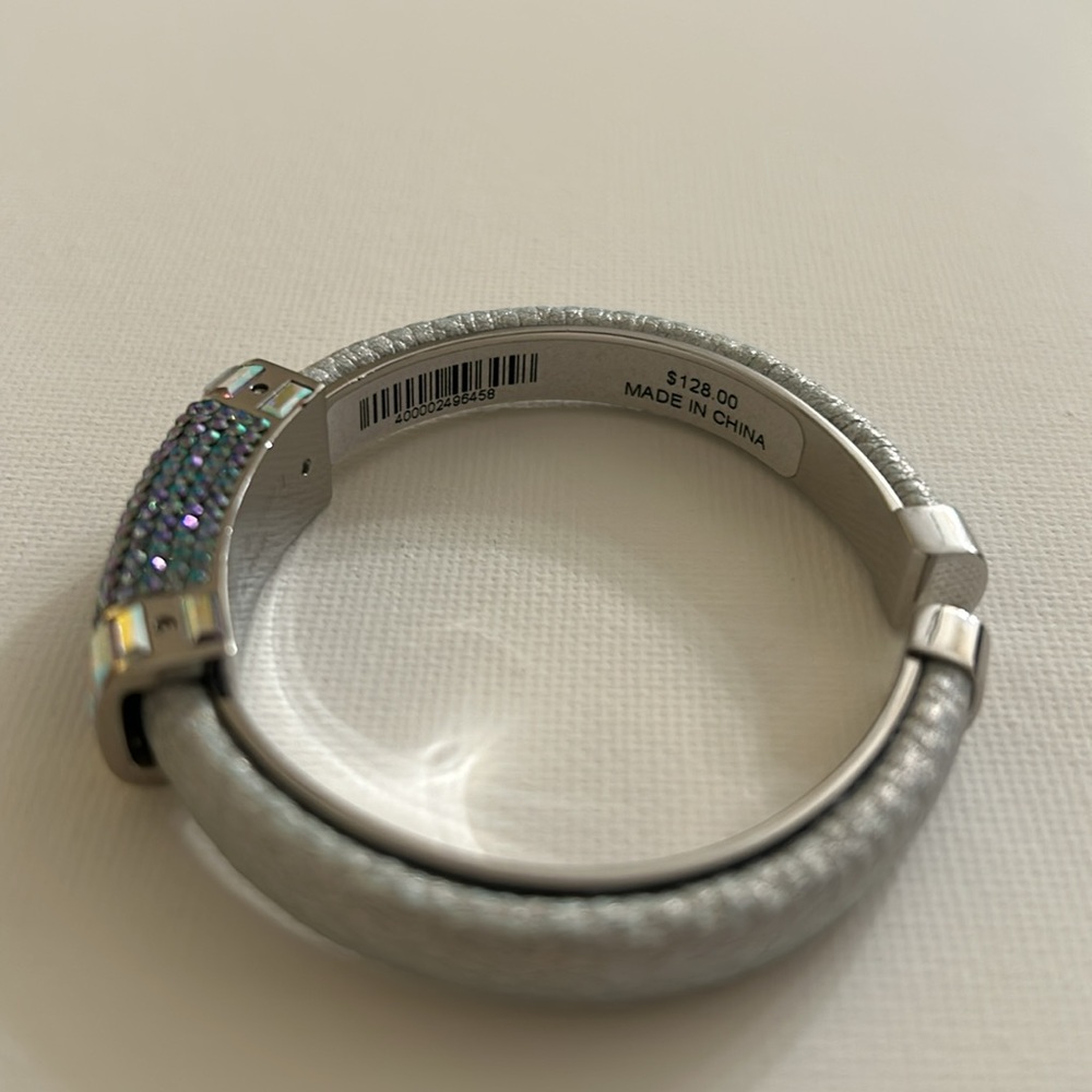Henri Bendel Crystal Cuff Bracelet Silver Turquoise - Picture 7 of 8